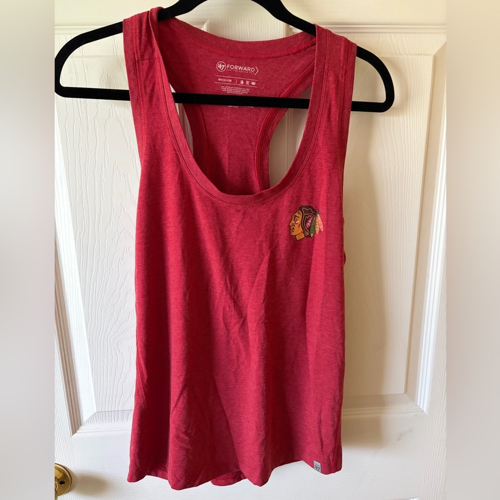 Chicago Blackhawks By 47 Forward Red Heathered Tank Top